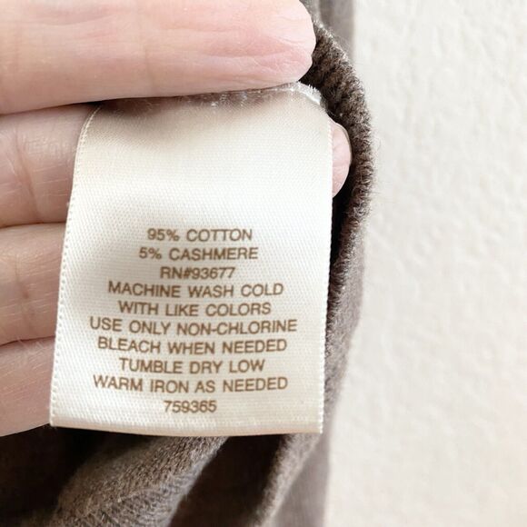 Article 365 Sweater XL Mens Long Sleeve Cotton Cashmere Blend Brown V Neck - Picture 7 of 9